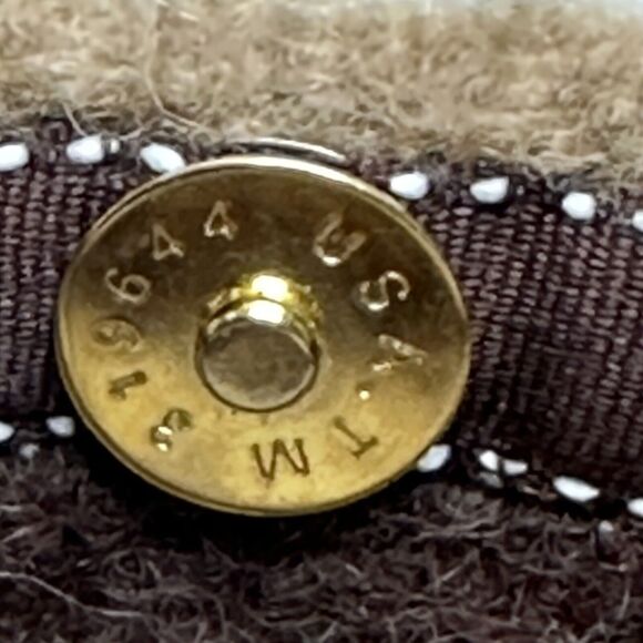 Artisan Wool Handbag Purse Removable Flowers pins Wooden handle Cottage artsy - Picture 12 of 16